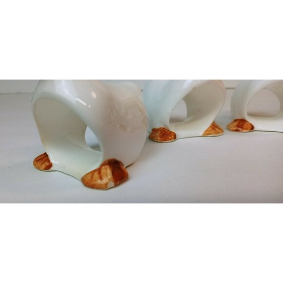 Duck Goose Ceramic Napkin Ring Holders Set Of 4 Country Style Farmhouse Decor - Picture 11 of 13